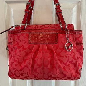 Coach Red Classic Canvas Tote Bag